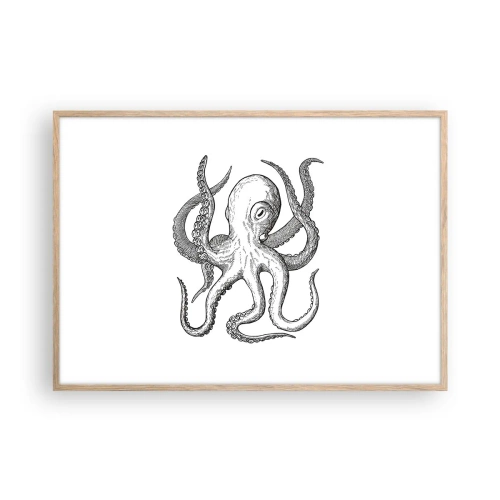 Affiche dans un chêne clair - Poster - Dansant avec les vagues - 100x70 cm