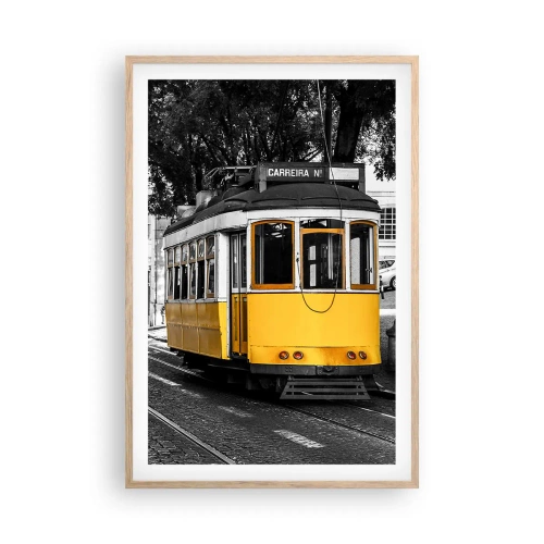 Affiche dans un chêne clair - Poster - Et du fado en arrière-plan - 61x91 cm