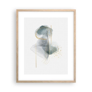 Affiche dans un chêne clair - Poster - À propos de la relation entre le gris et l'or - 40x50 cm