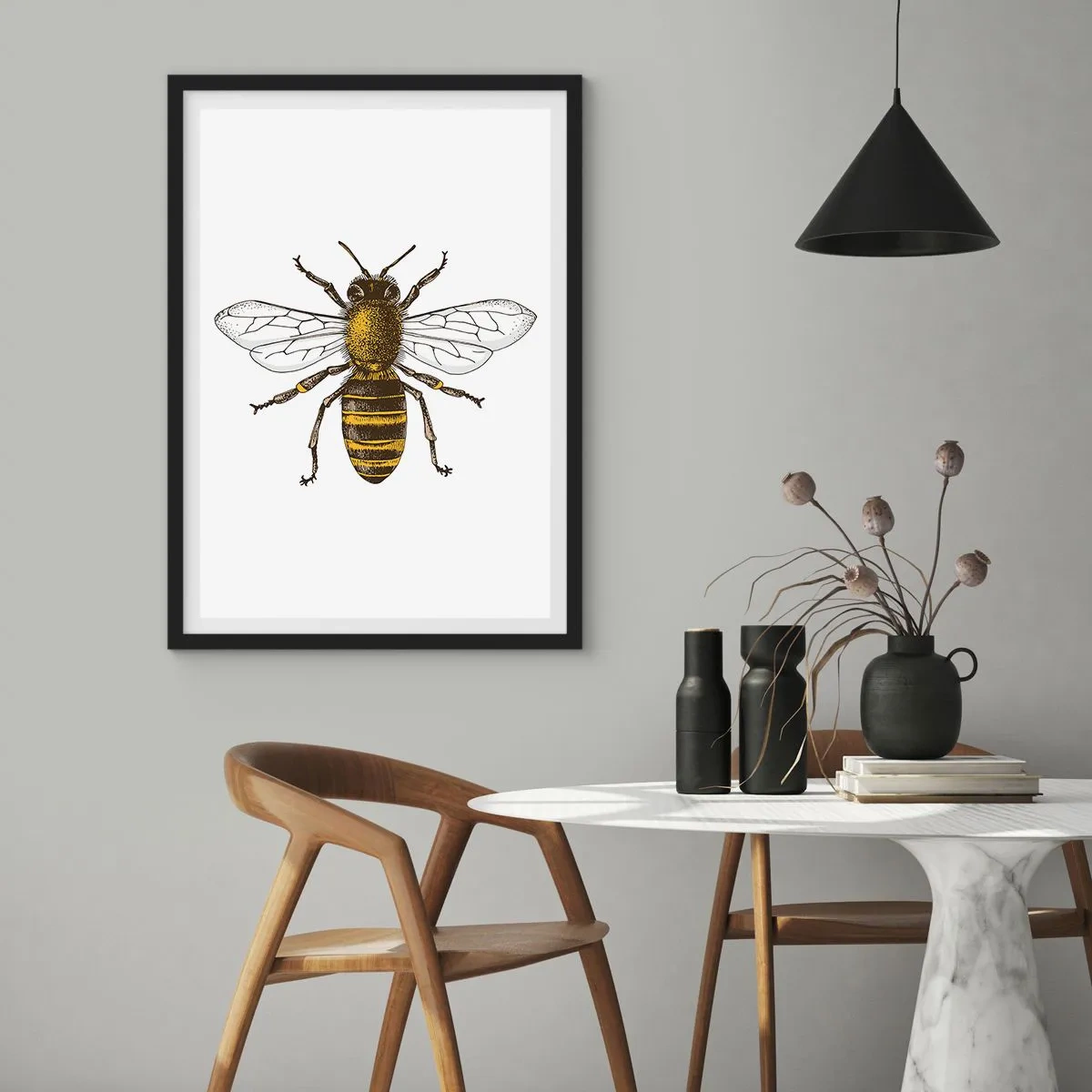 Affiche dans un cadre noir - Poster - Belle et bonne - 40x50 cm