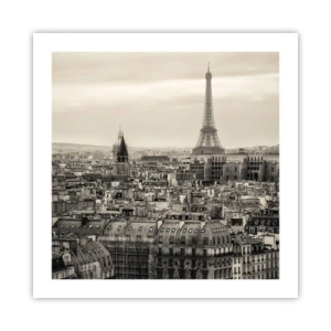 Affiche - Poster - Sur les toits de Paris - 50x50 cm