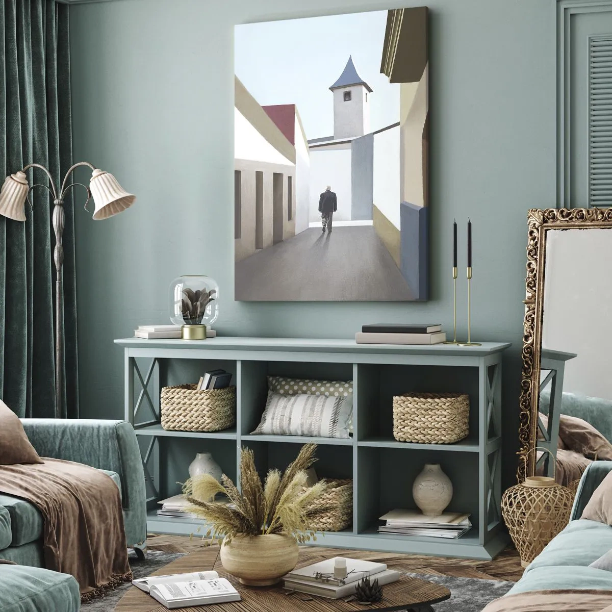 Impression sur toile - Image sur toile - Une promenade ensoleillée - 55x100 cm