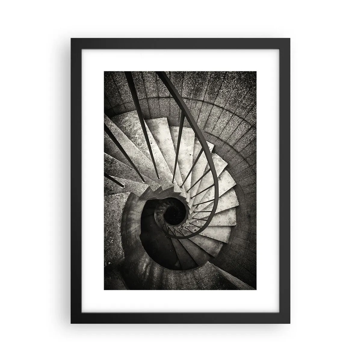 Affiche dans un cadre noir - Poster - En haut des escaliers, en bas des escaliers - 30x40 cm