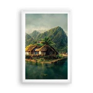 Affiche dans un cadre blanc - Poster - Paradis tropical - 61x91 cm