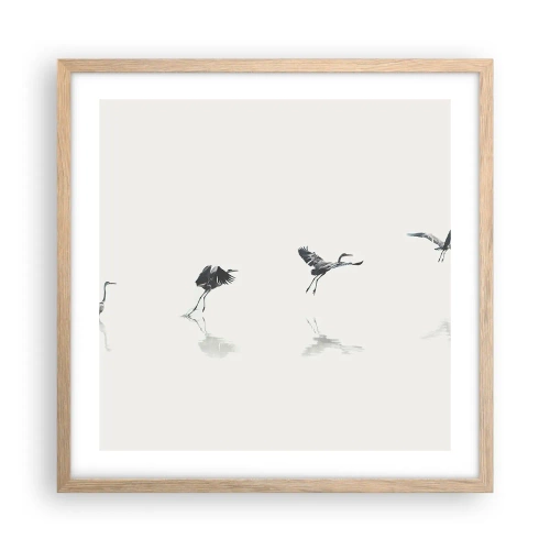 Affiche dans un chêne clair - Poster - Quatre étapes simples - 50x50 cm