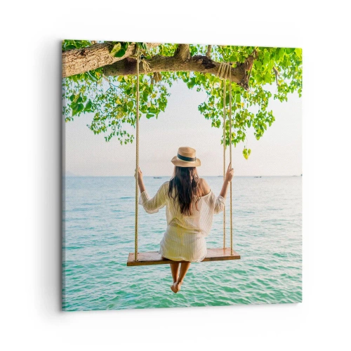 Impression sur toile - Image sur toile - La vie est belle - 50x50 cm