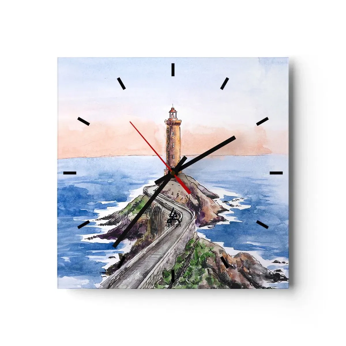 Horloge murale - Pendule murale - Face à la mer - 40x40 cm