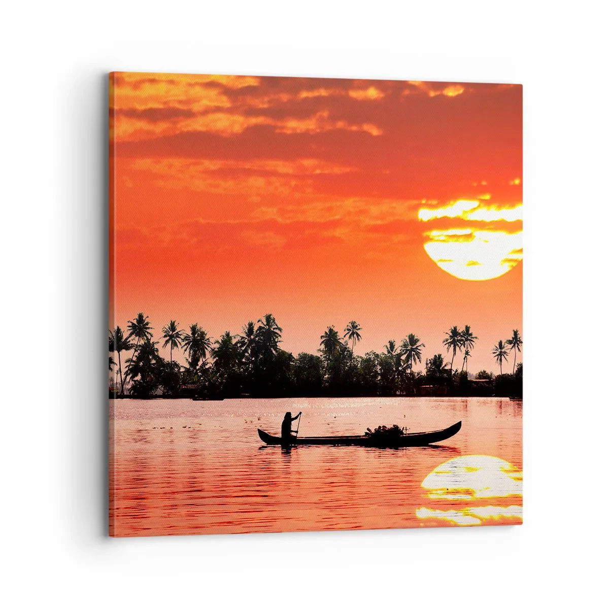 Impression sur toile - Image sur toile - La tranquillité des tropiques au coucher du soleil - 70x70 cm