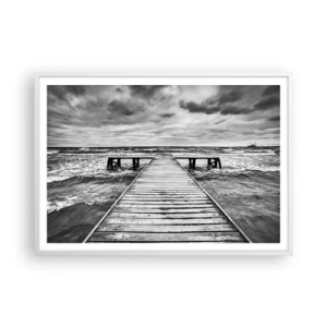 Affiche dans un cadre blanc - Poster - J'attends que le vent, ça le chassera... - 100x70 cm