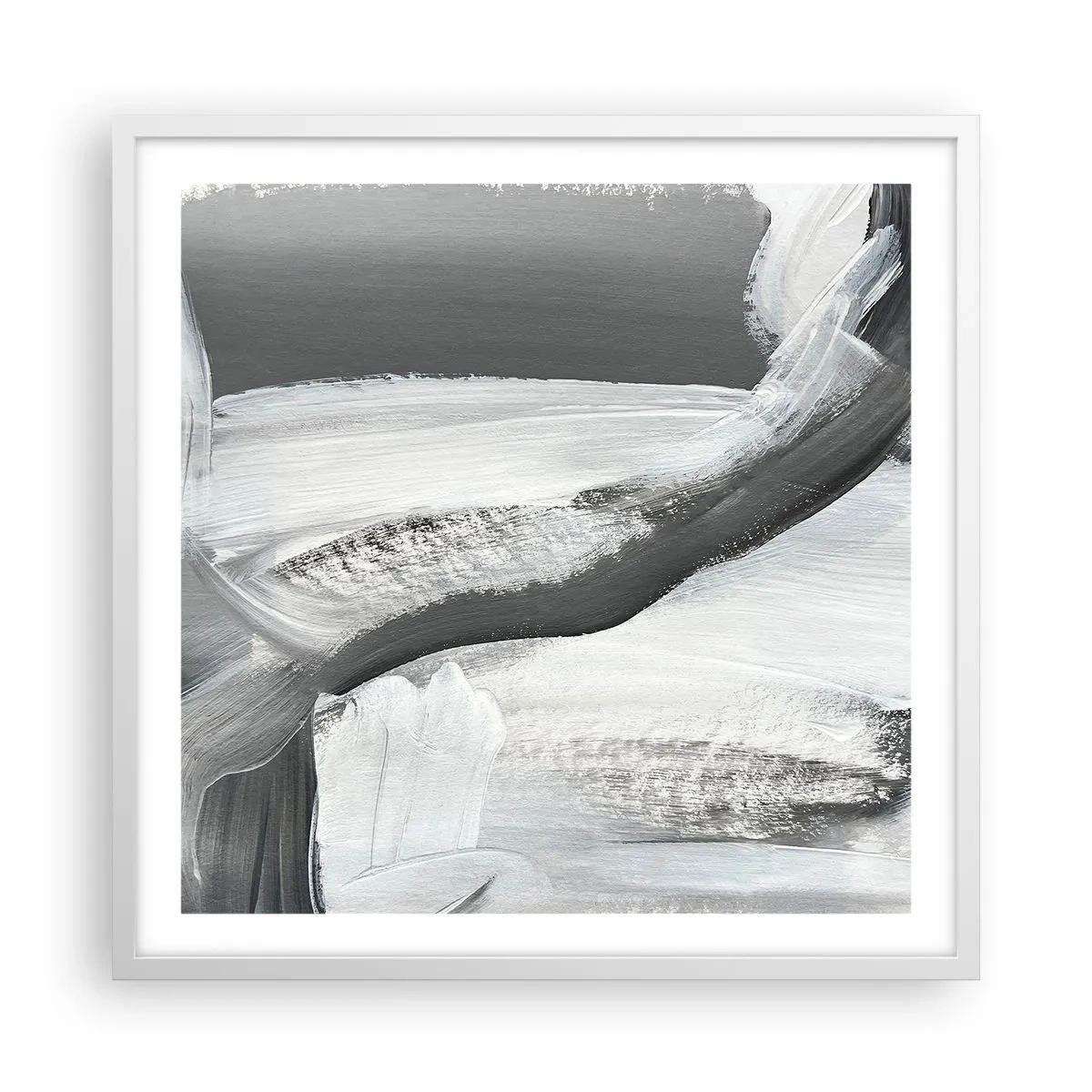 Affiche dans un cadre blanc - Poster - Un geste décisif - 60x60 cm