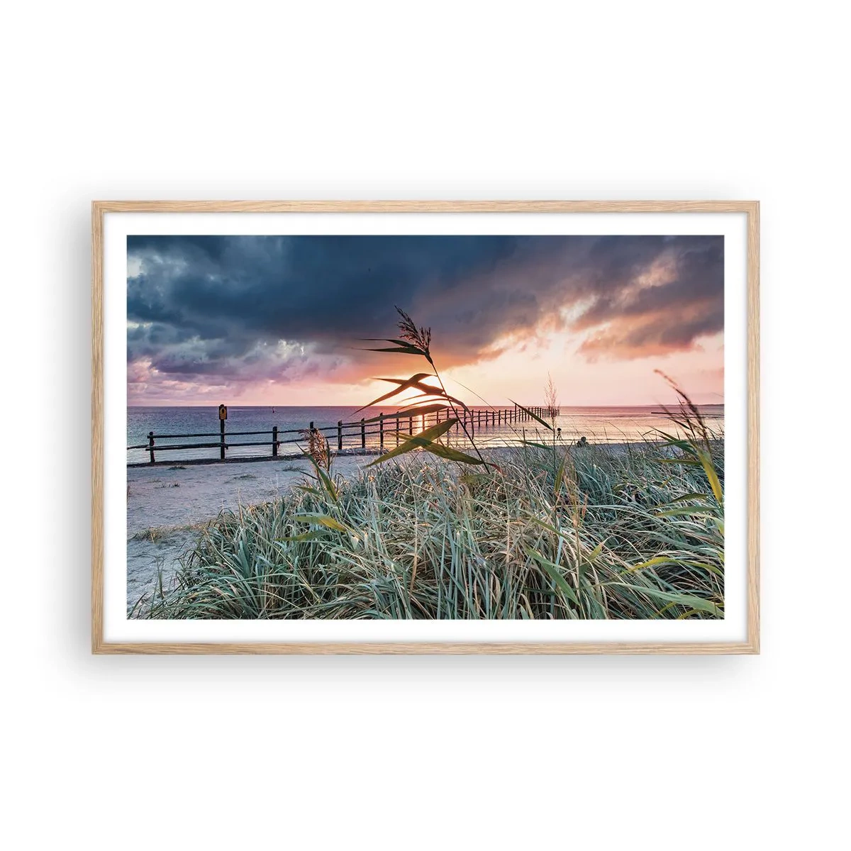 Affiche dans un chêne clair - Poster - Ça ne passe pas avec le vent - 91x61 cm