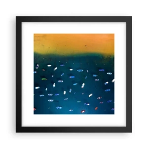 Affiche dans un cadre noir - Poster - Jeu de vacances - 30x30 cm