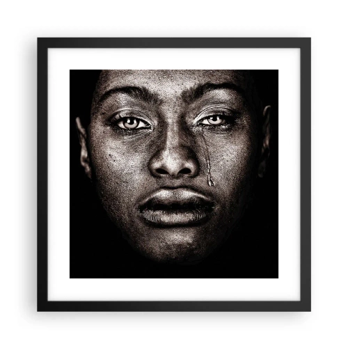 Affiche dans un cadre noir - Poster - Une larme - 40x40 cm