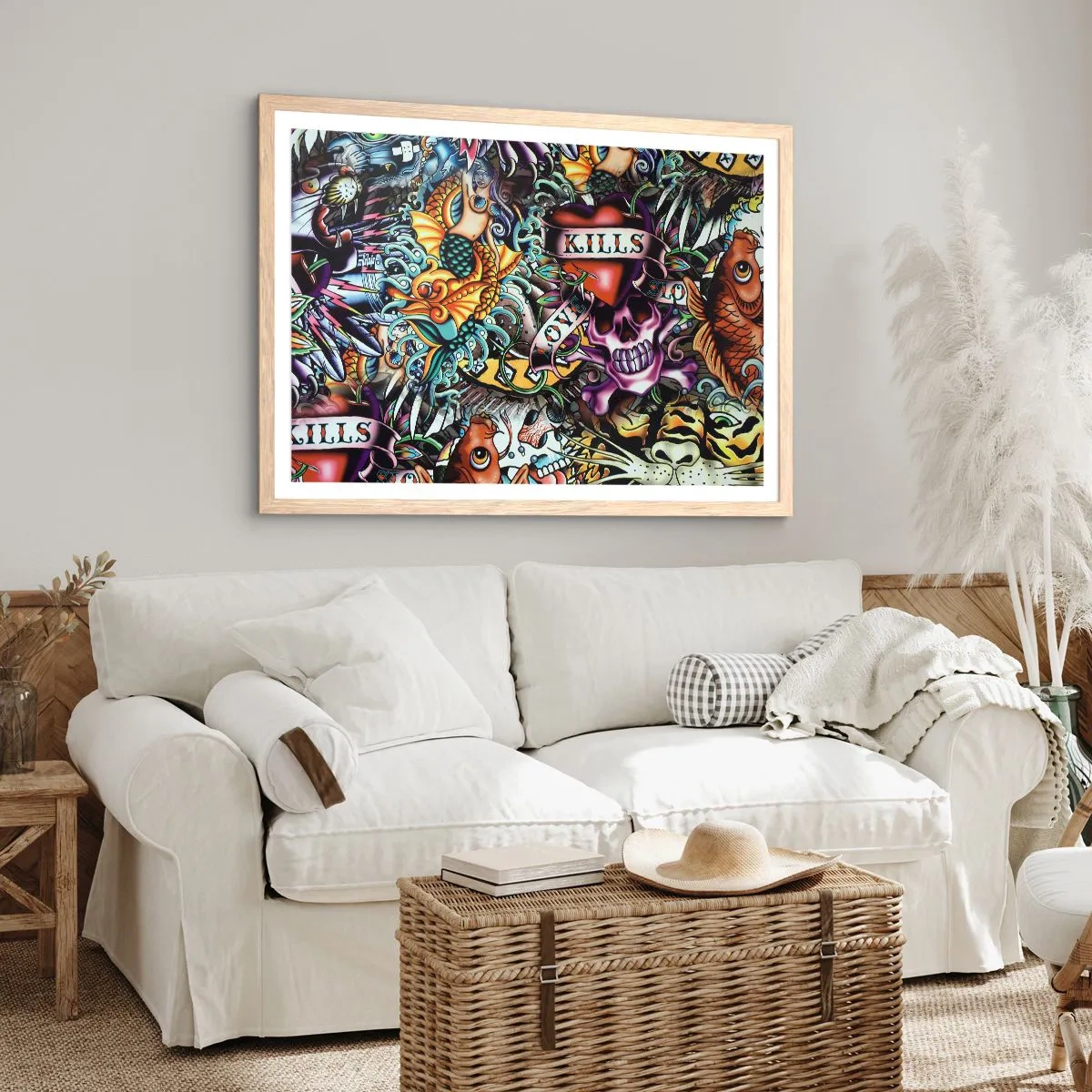 Affiche dans un chêne clair - Poster - Le rêve du tatoueur - 40x30 cm