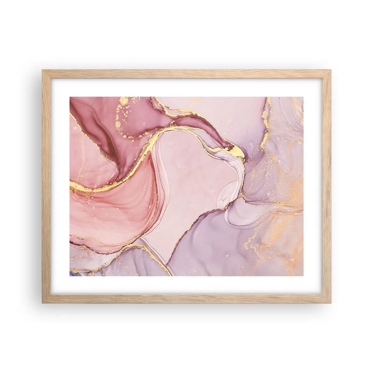 Affiche dans un chêne clair - Poster - Caresse de couleurs - 50x40 cm