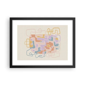 Affiche dans un cadre noir - Poster - Labyrinthe – une aventure joyeuse - 40x30 cm