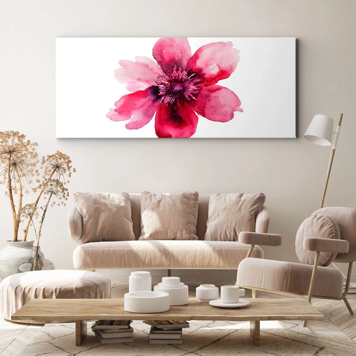 Impression sur toile - Image sur toile - Un baiser parfumé au carmin - 100x40 cm