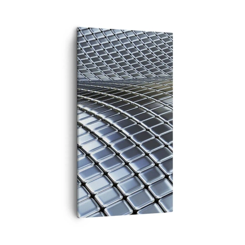 Impression sur toile - Image sur toile - Vague argent métallique - 45x80 cm