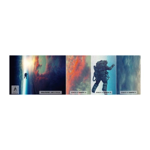 Échantillon de Papier Peint Premium Canvas - Affronter l'univers - Abstraction, Astronaute, Cosmos - 100x30 cm