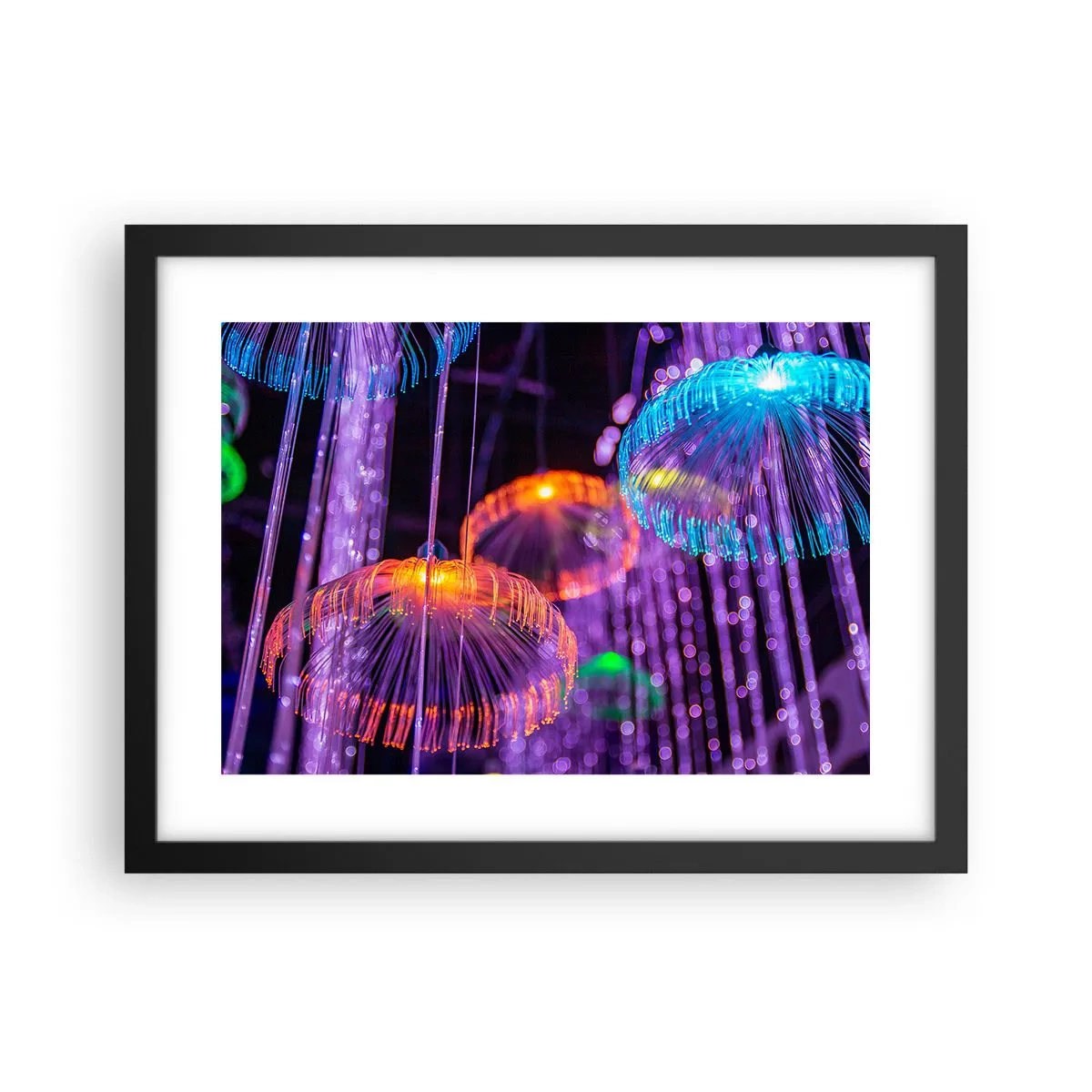 Affiche dans un cadre noir - Poster - Fontaine lumineuse - 40x30 cm