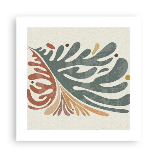 Affiche - Poster - Feuille multicolore - 40x40 cm