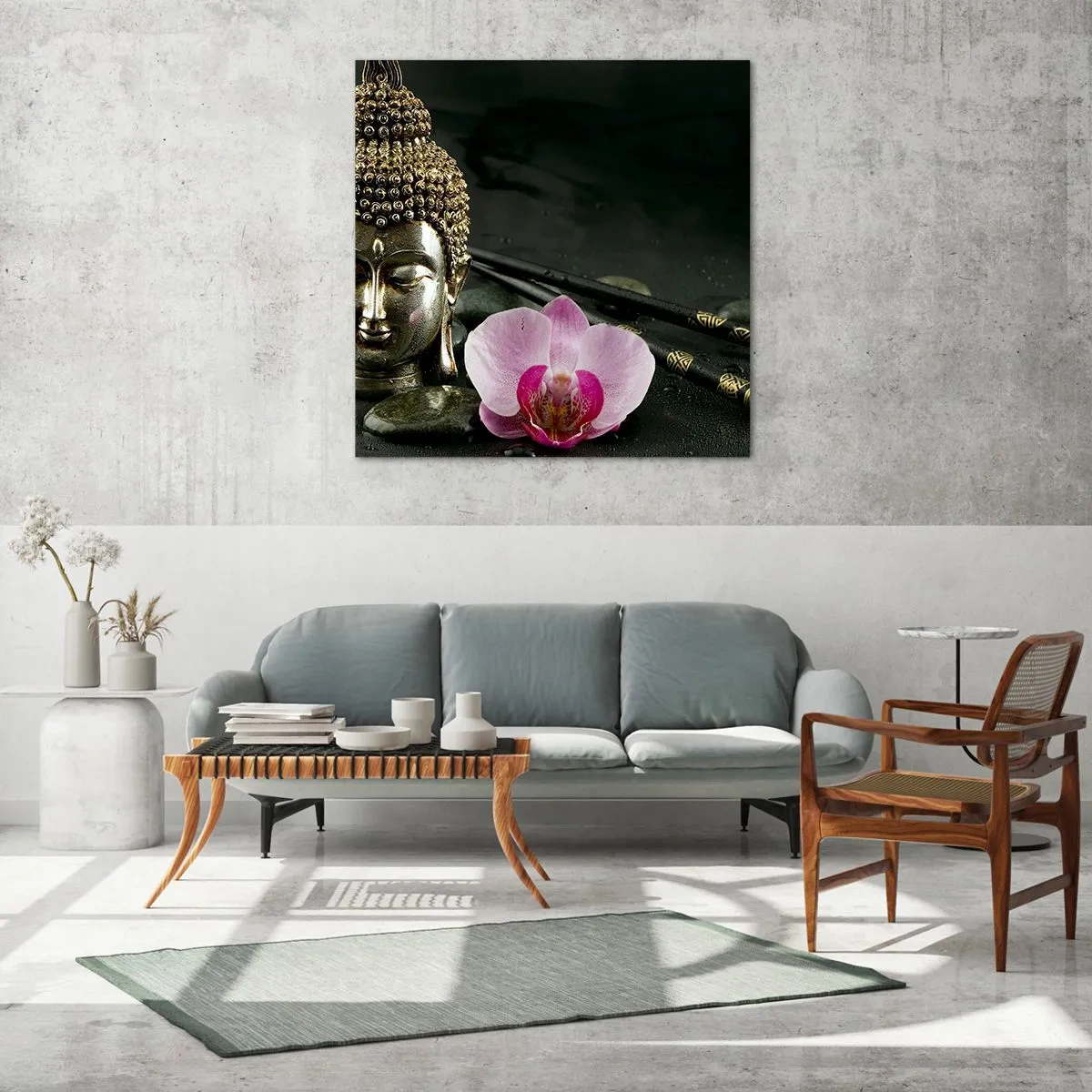 Impression sur verre - Image sur verre - Harmonie de la sagesse et de la beauté - 70x70 cm