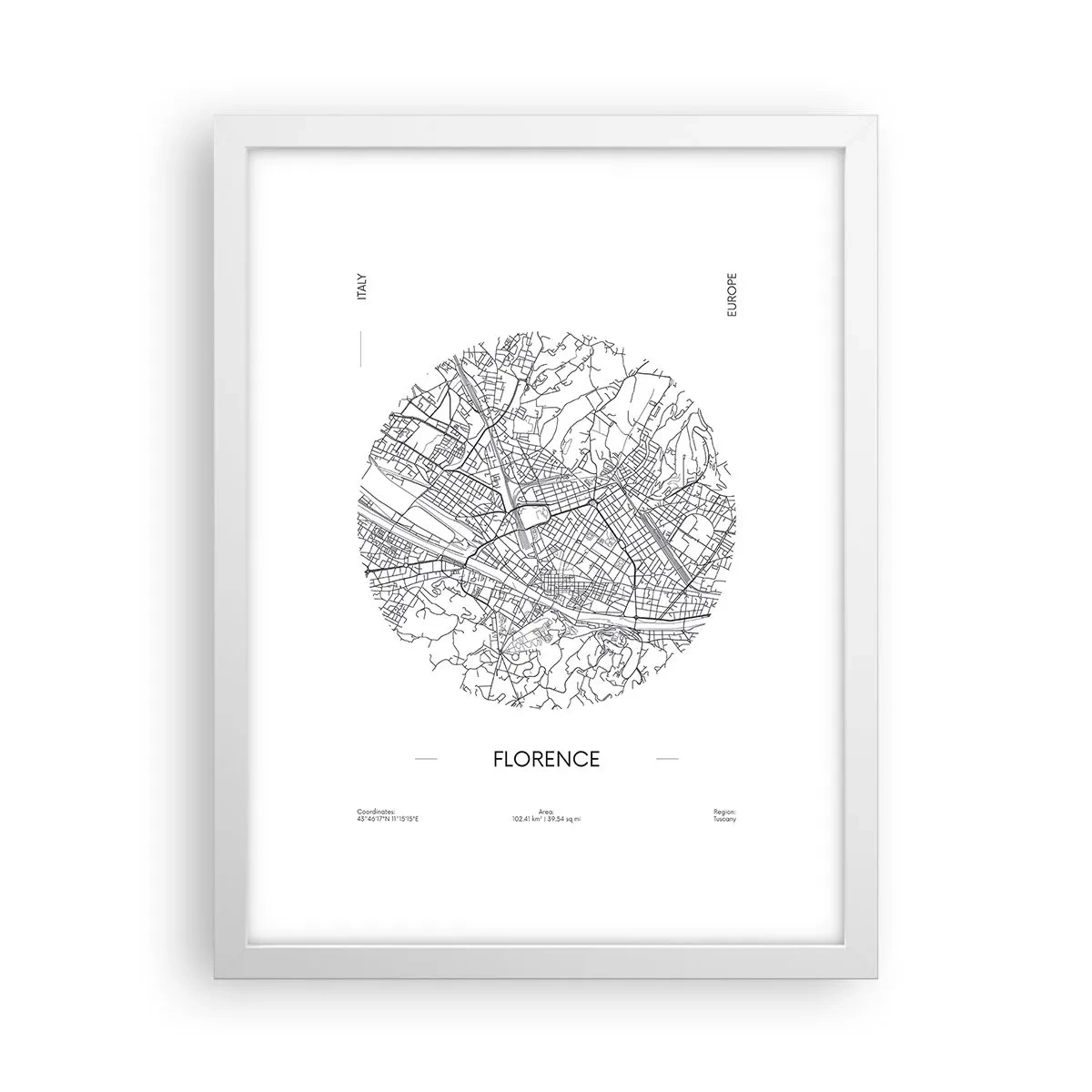 Affiche dans un cadre blanc - Poster - Anatomie de Florence - 30x40 cm