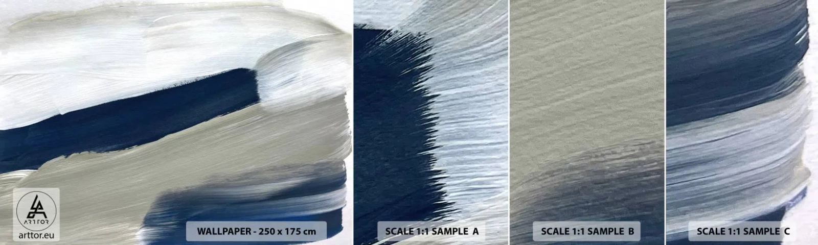 Échantillon de Papier Peint Autocollant Deluxe Sticker - Rencontre avec la blancheur - Morceau, Minimaliste, Moderne - 100x30 cm