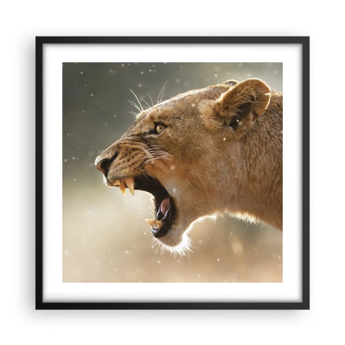 Affiche dans un cadre noir - Poster - Essayez de ne pas écouter - 50x50 cm