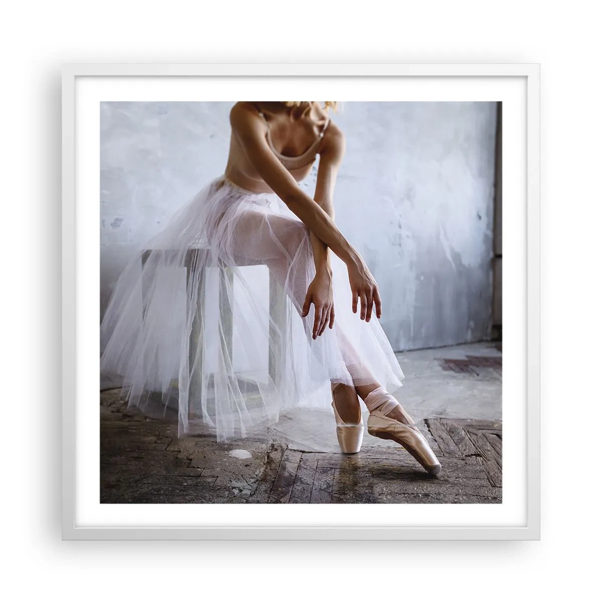 Affiche dans un cadre blanc - Poster - Avant que les lumières de la rampe ne clignotent - 60x60 cm