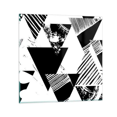 Impression sur verre - Image sur verre - Pluie de triangles - 70x70 cm