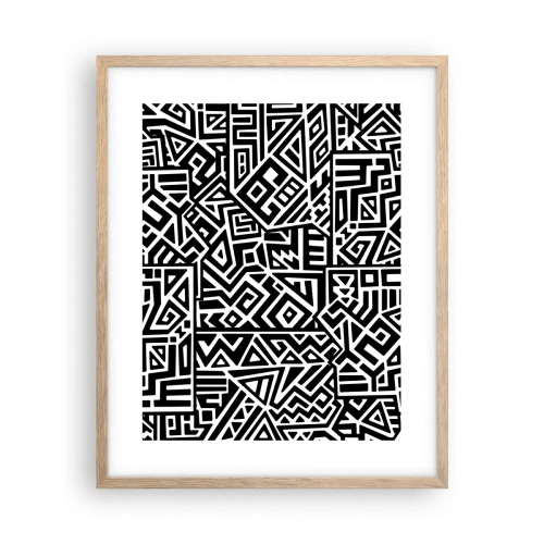 Affiche dans un chêne clair - Poster - Composition précolombienne - 40x50 cm