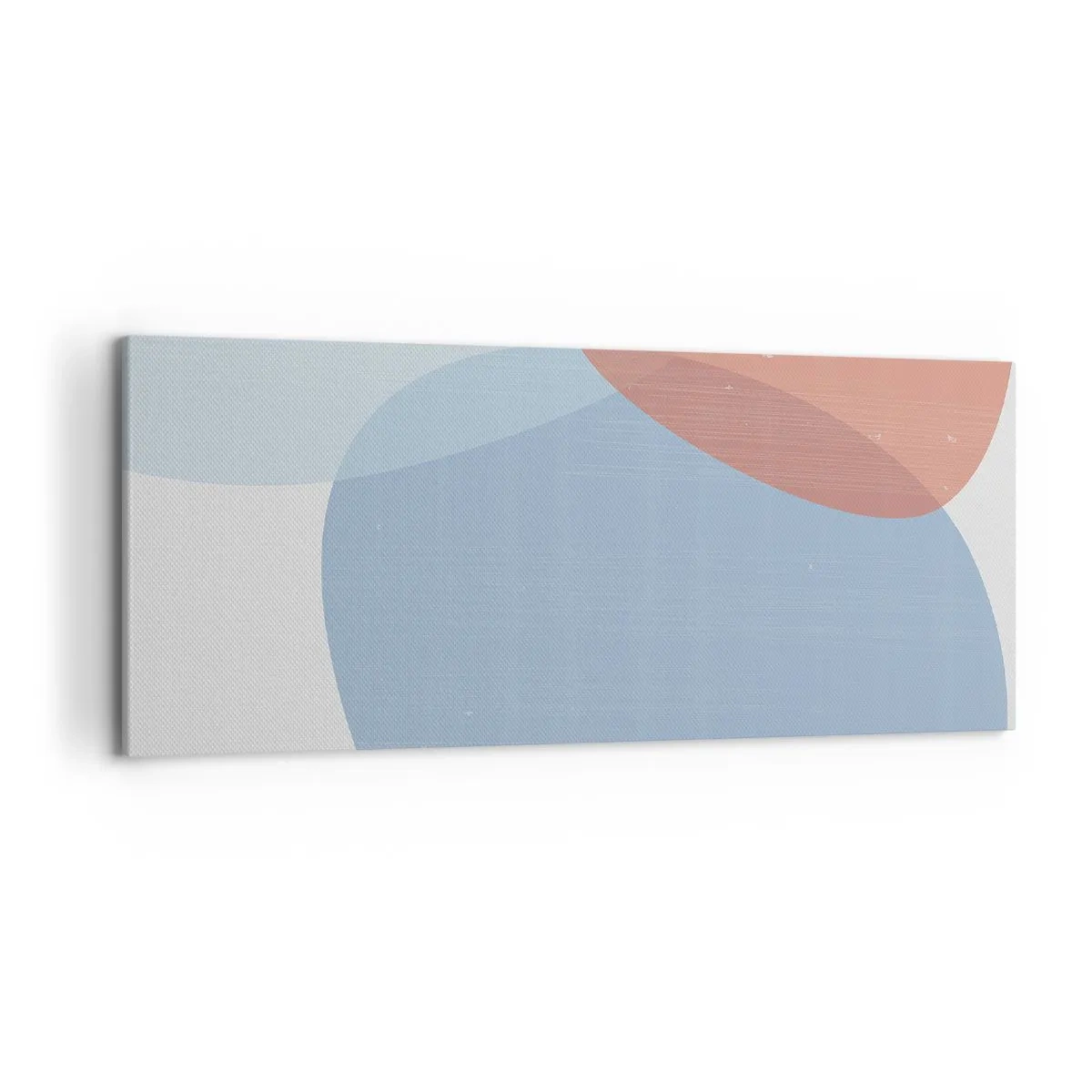 Impression sur toile - Image sur toile - Une composition abstraite dans des tons pastel de bleu et de rose avec des formes organiques. - 120x50cm - Relations pastel - Décoration murale moderne pour le salon et la chambre ARTTOR