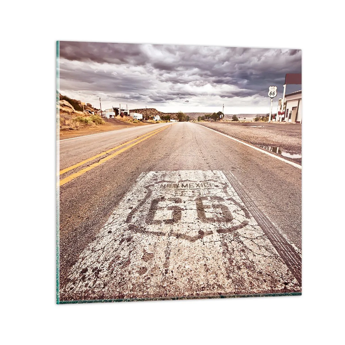 Impression sur verre - Image sur verre - Mother Road - une légende américaine - 30x30 cm