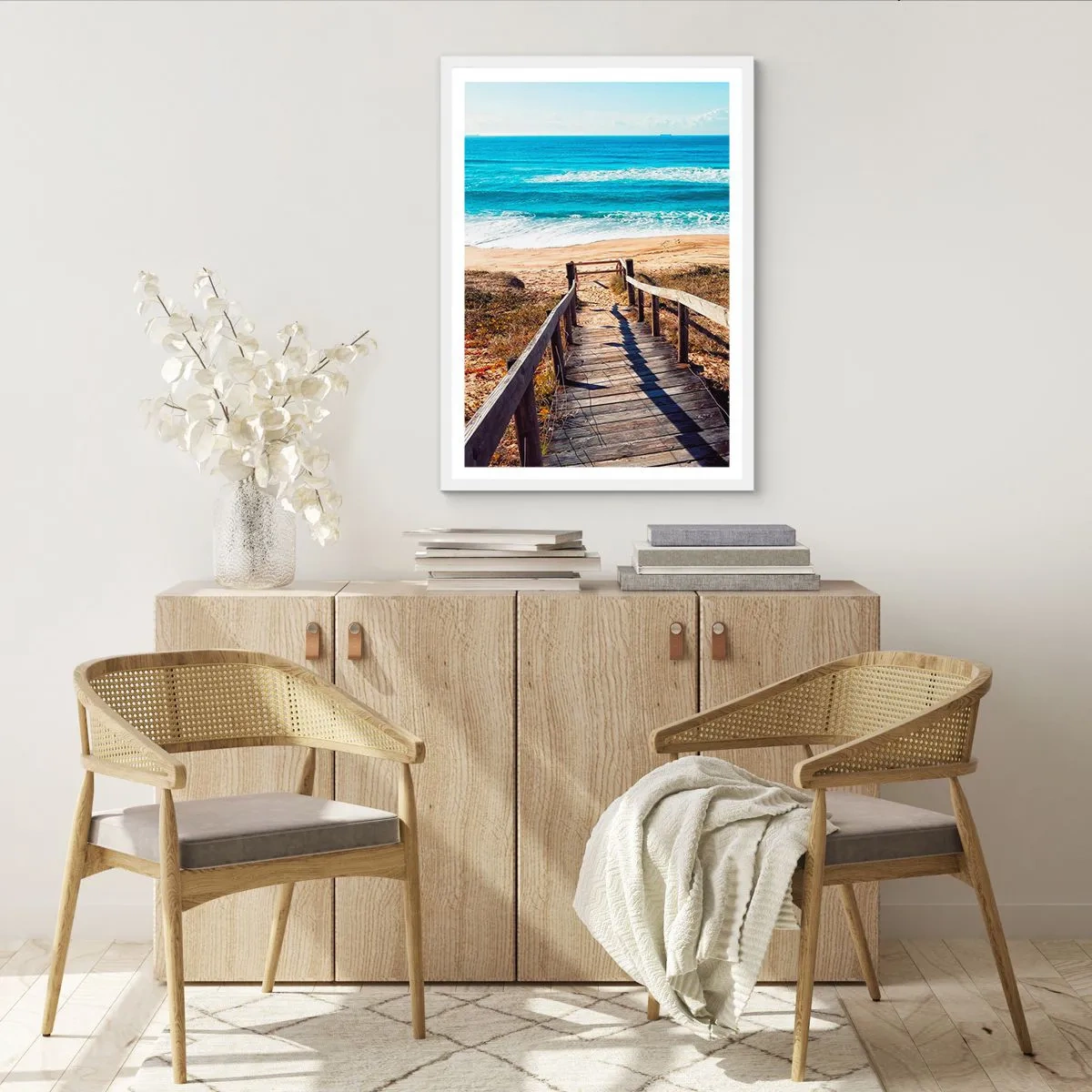 Affiche dans un cadre blanc - Poster - Cours! - 30x40 cm