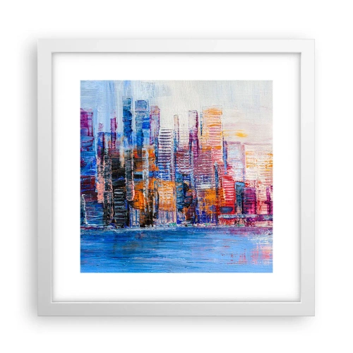Affiche dans un cadre blanc - Poster - Une métropole joyeuse - 30x30 cm