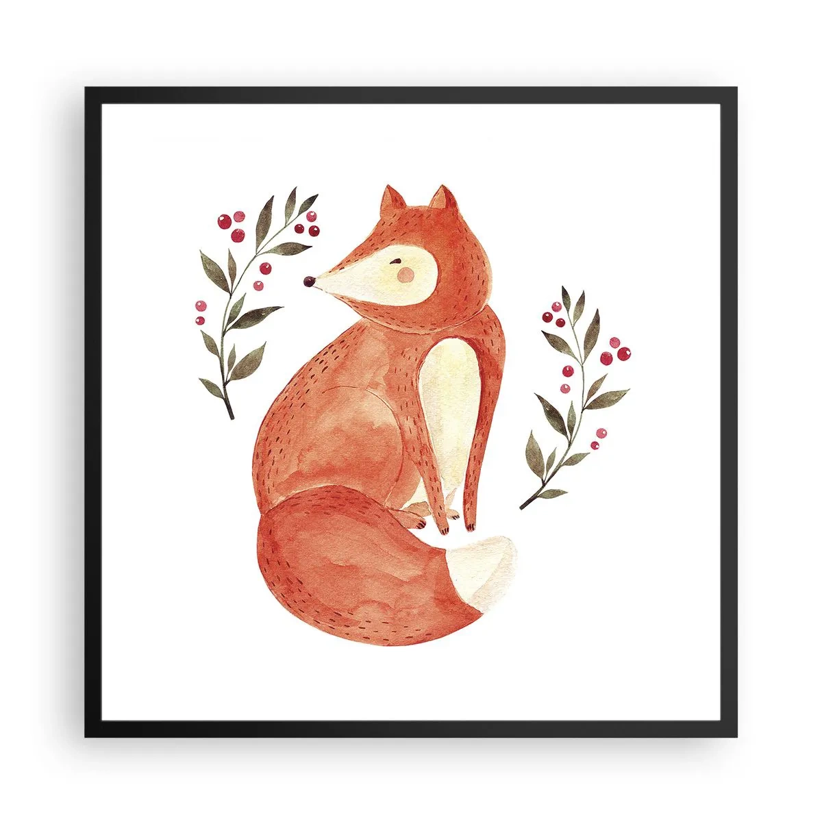 Affiche dans un cadre noir - Poster - Petit rouquin - 60x60 cm