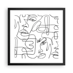 Affiche dans un cadre noir - Poster - Dans des émotions enchevêtrées - 40x40 cm