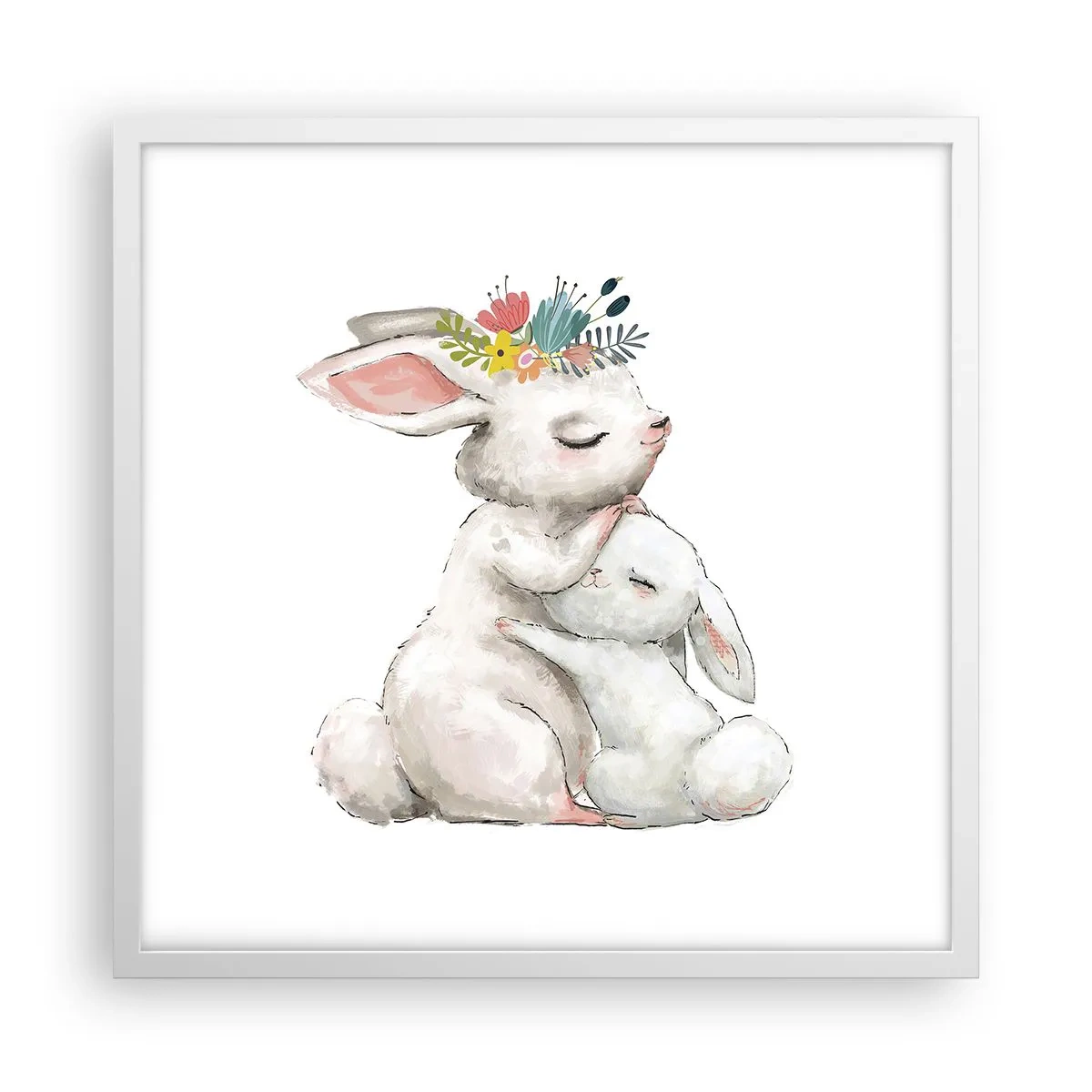 Affiche dans un cadre blanc - Poster - Maman irremplaçable - 50x50 cm