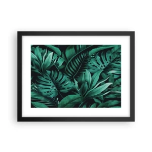 Affiche dans un cadre noir - Poster - Profondeur du vert tropical - 40x30 cm