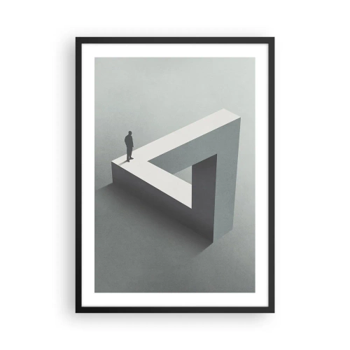 Affiche dans un cadre noir - Poster - Une figure sur une figure géométrique impossible - 50x70cm - Mais c'est possible - Décoration murale moderne pour le salon et la chambre ARTTOR