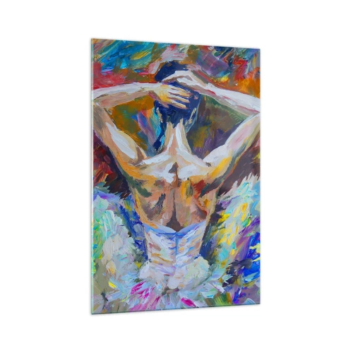 Impression sur verre - Image sur verre - Une ballerine aux couleurs dynamiques et à l'expression picturale - 70x100cm - Il se peut que ce soit tout - Décoration murale moderne pour le salon et la chambre ARTTOR