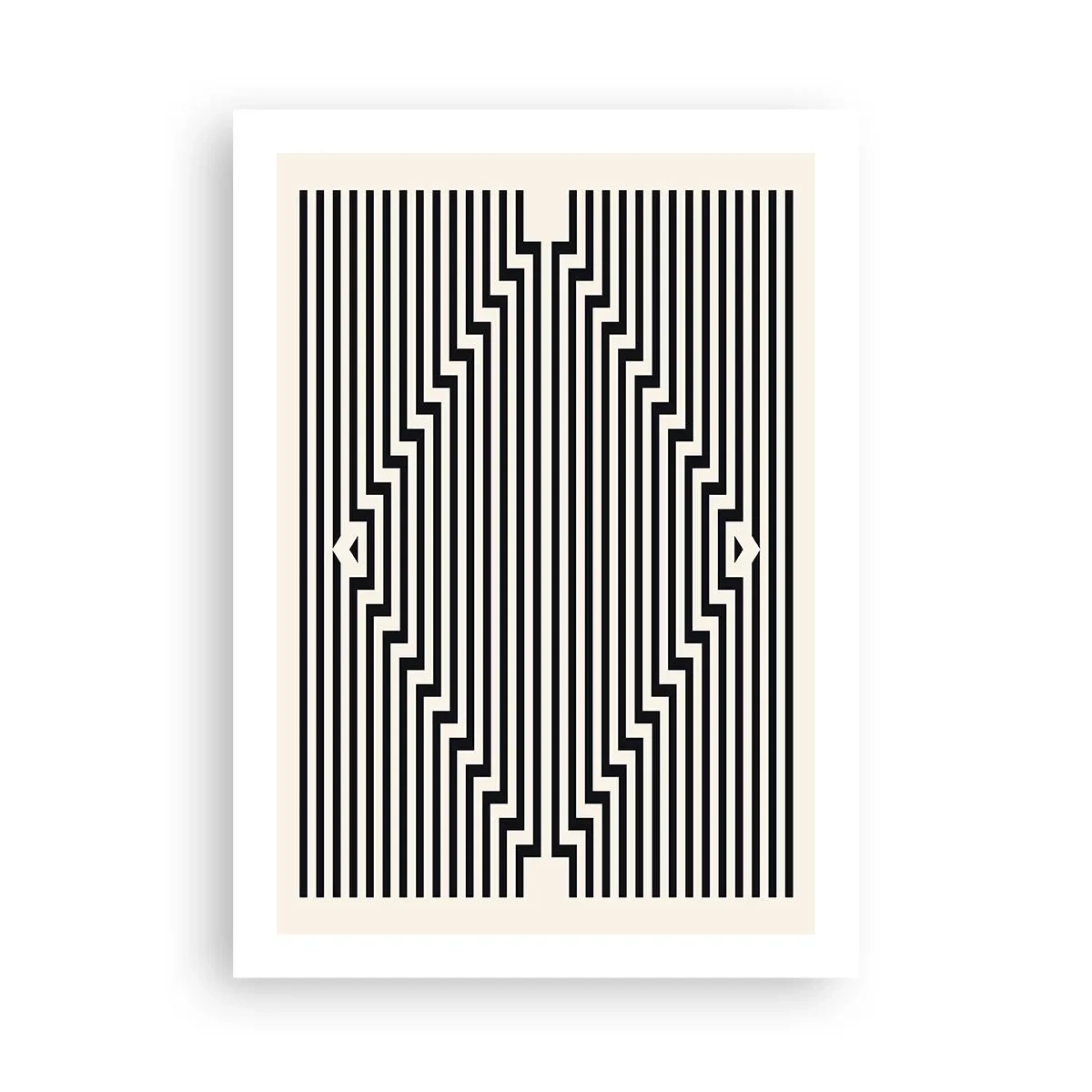 Affiche - Poster - Lignes noires et blanches créant une illusion d'optique - 50x70cm - Illusion géométrique - Décoration murale moderne pour le salon et la chambre ARTTOR