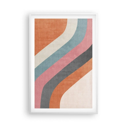 Affiche dans un cadre blanc - Poster - Composition diagonale – mouvement - 61x91 cm