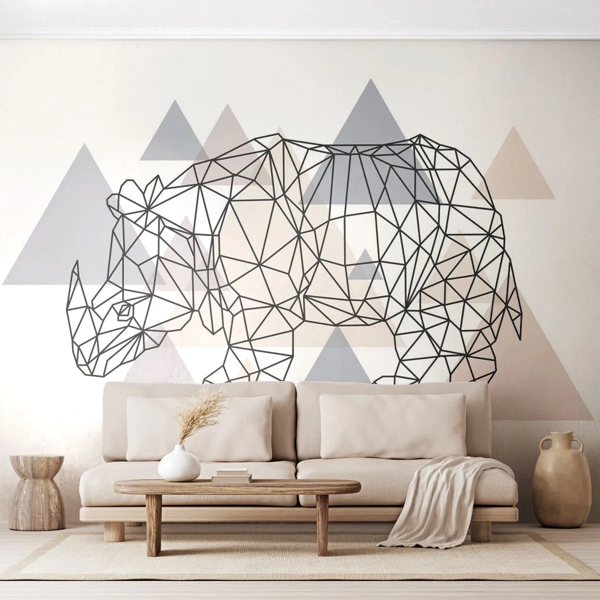 Papier Peint Autocollant Deluxe Sticker - Structure de force - Abstraction, Graphique, Rhinocéros - 250x175 cm