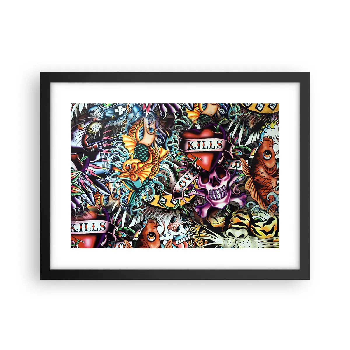 Affiche dans un cadre noir - Poster - Le rêve du tatoueur - 40x30 cm