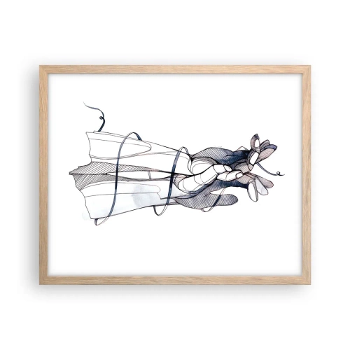 Affiche dans un chêne clair - Poster - Étude du touché - 50x40 cm