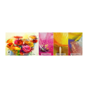 Échantillon de Papier Peint Premium Canvas - Pas seulement rouge - Fleurs, Coquelicots, Jardin - 100x30 cm