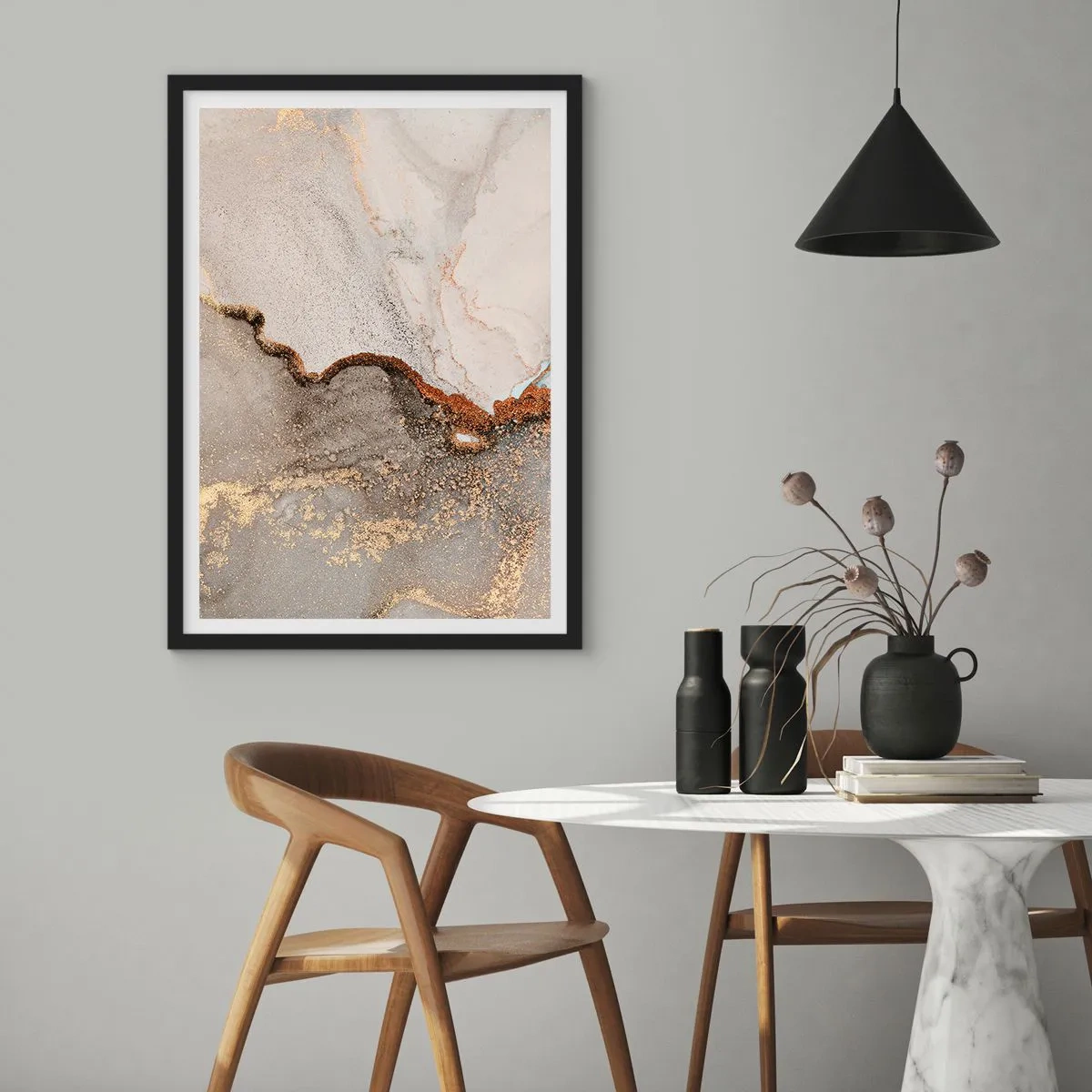 Affiche dans un cadre noir - Poster - Aux frontières des couleurs - 61x91 cm