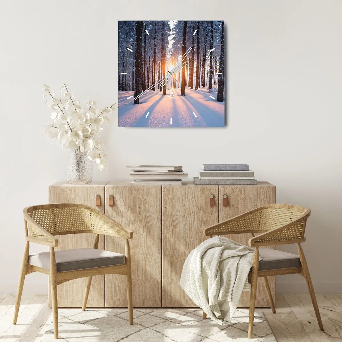 Horloge murale - Pendule murale - Clairement en noir et blanc - 30x30 cm